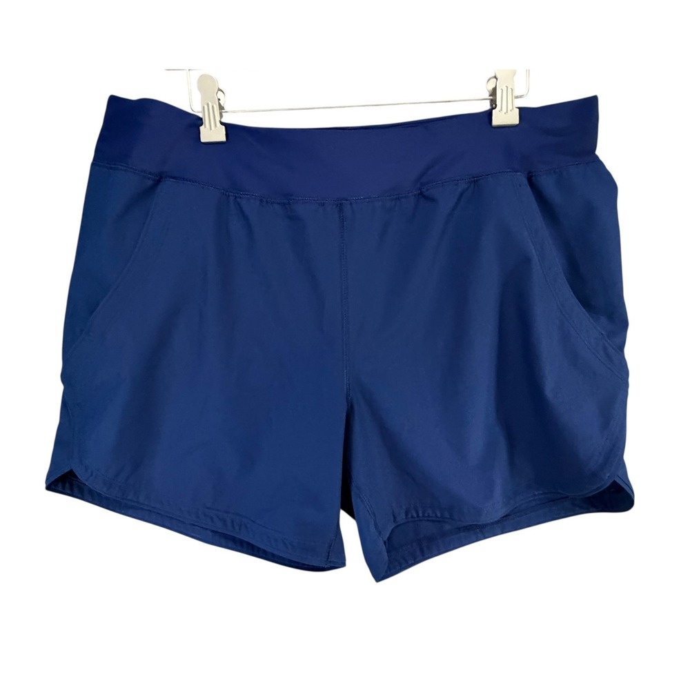 Lands End Curvy Fit 5" Quick Dry Swim Board Shorts Womens 16 Navy Beach UPF 50 - Picture 2 of 13